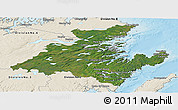 Satellite Panoramic Map of Division No.  7, shaded relief outside