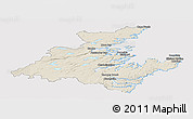 Shaded Relief Panoramic Map of Division No.  7, cropped outside