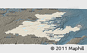 Shaded Relief Panoramic Map of Division No.  7, darken