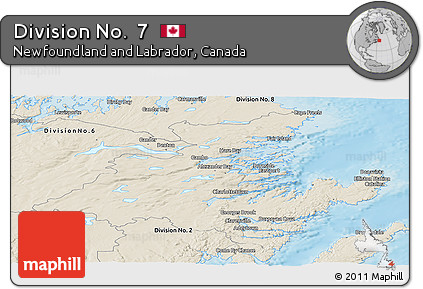 Shaded Relief Panoramic Map of Division No.  7