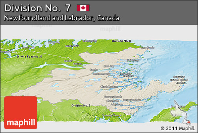 Shaded Relief Panoramic Map of Division No.  7, physical outside