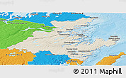 Shaded Relief Panoramic Map of Division No.  7, political outside