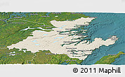 Shaded Relief Panoramic Map of Division No.  7, satellite outside