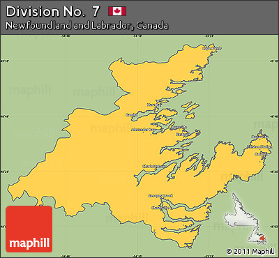 Savanna Style Simple Map of Division No.  7, cropped outside