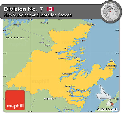Savanna Style Simple Map of Division No.  7