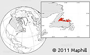 Blank Location Map of Division No.  8, highlighted country