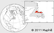 Blank Location Map of Division No.  8, highlighted parent region