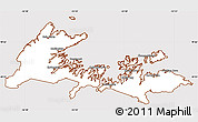 Classic Style Simple Map of Division No.  8, cropped outside