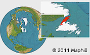 Satellite Location Map of Division No.  9, highlighted parent region