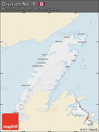 Classic Style Map of Division No.  9, single color outside