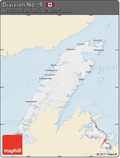 Classic Style Map of Division No.  9, single color outside