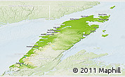 Physical Panoramic Map of Division No.  9, lighten