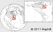 Blank Location Map of Newfoundland and Labrador, highlighted country, within the entire country