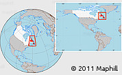 Gray Location Map of Newfoundland and Labrador, highlighted country, within the entire country
