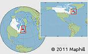 Savanna Style Location Map of Newfoundland and Labrador, highlighted country, within the entire country