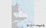 Gray Map of Newfoundland and Labrador, single color outside