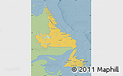 Savanna Style Map of Newfoundland and Labrador, single color outside