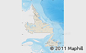 Shaded Relief Map of Newfoundland and Labrador, single color outside