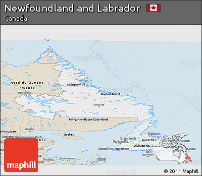 Classic Style Panoramic Map of Newfoundland and Labrador