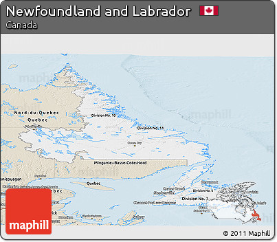 Classic Style Panoramic Map of Newfoundland and Labrador
