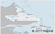 Gray Panoramic Map of Newfoundland and Labrador, single color outside
