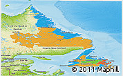 Political Panoramic Map of Newfoundland and Labrador, physical outside