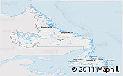 Silver Style Panoramic Map of Newfoundland and Labrador, single color outside