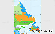 Political Simple Map of Newfoundland and Labrador, political shades outside