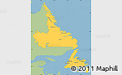 Savanna Style Simple Map of Newfoundland and Labrador, single color outside