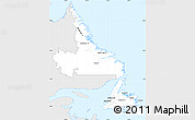 Silver Style Simple Map of Newfoundland and Labrador, single color outside