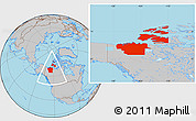 Gray Location Map of Inuvik
