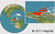 Satellite Location Map of Inuvik