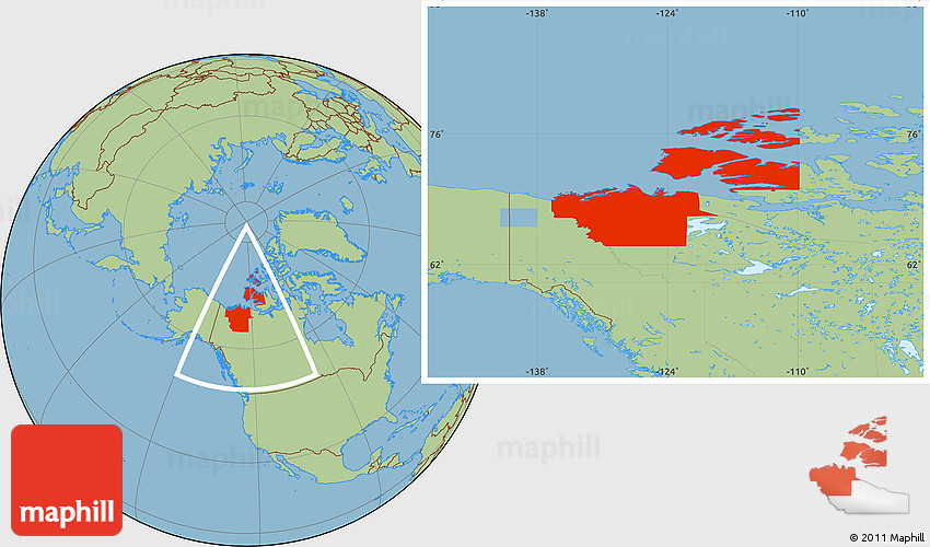 Savanna Style Location Map of Inuvik