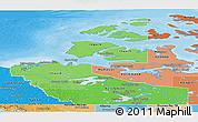 Political Shades Panoramic Map of Northwest Territories