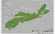 Satellite 3D Map of Nova Scotia, lighten, desaturated