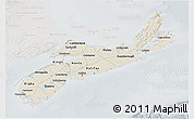 Shaded Relief 3D Map of Nova Scotia, lighten, semi-desaturated