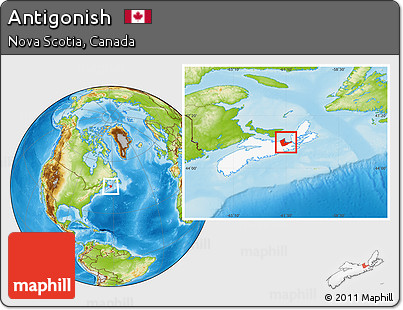 Physical Location Map of Antigonish, highlighted parent region