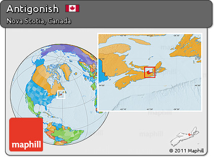 Political Location Map of Antigonish