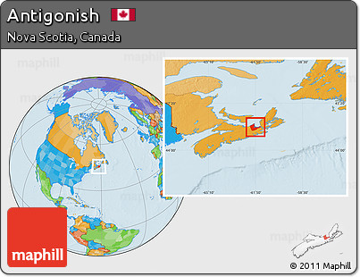 Political Location Map of Antigonish