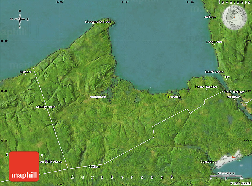 Satellite Map of Antigonish