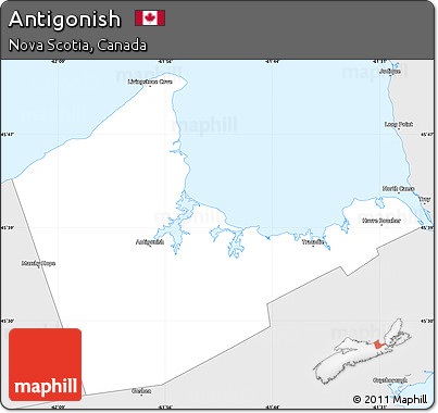 Silver Style Simple Map of Antigonish