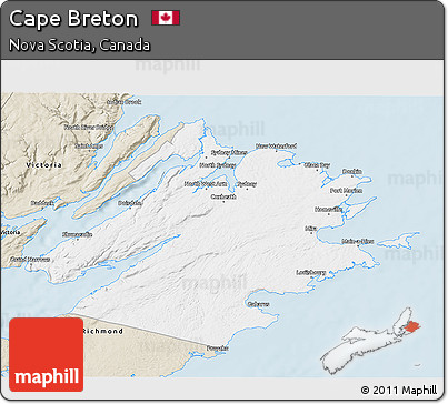 Classic Style 3D Map of Cape Breton