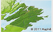 Satellite 3D Map of Cape Breton, physical outside