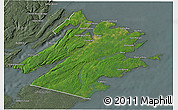 Satellite 3D Map of Cape Breton, semi-desaturated