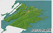 Satellite 3D Map of Cape Breton, single color outside