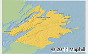 Savanna Style 3D Map of Cape Breton, single color outside