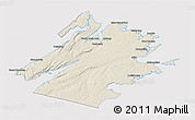 Shaded Relief 3D Map of Cape Breton, cropped outside