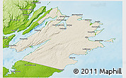 Shaded Relief 3D Map of Cape Breton, physical outside