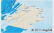 Shaded Relief 3D Map of Cape Breton, political outside