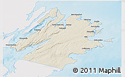 Shaded Relief 3D Map of Cape Breton, single color outside
